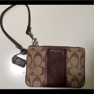 Coach Small Wristlet Color-block Signature Canvas
